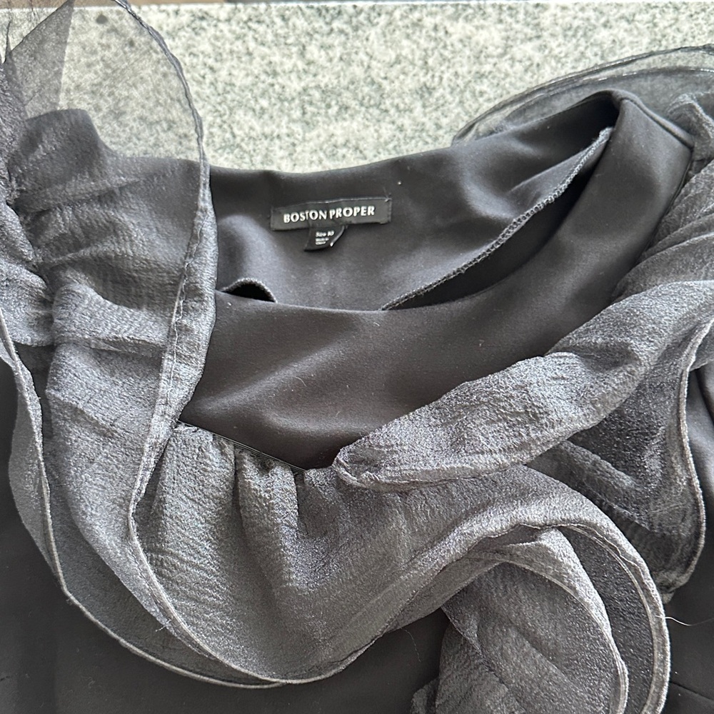 Boston Proper Black Long Sleeve Dress